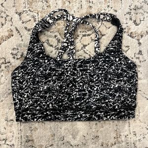Lululemon black/white sports bra with cross straps